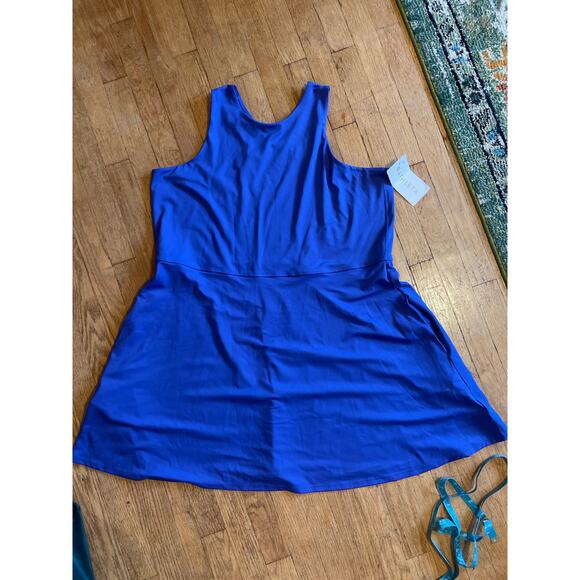 NWT Athleta Conscious Dress Womens 2X Blue Golf Tennis Active Dress - Picture 1 of 9